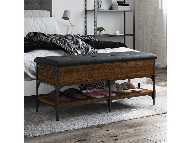 Schoenenbank 102x42x45 cm bewerkt hout sonoma eikenkleurig NL177543