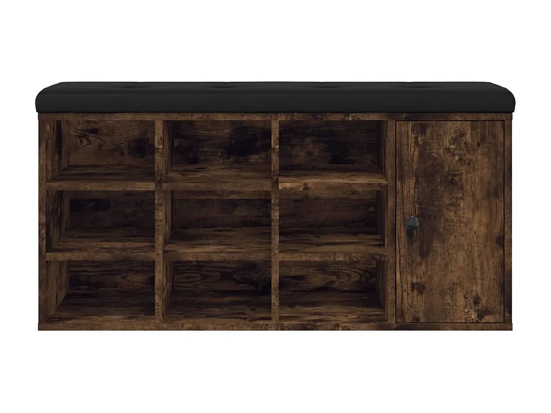 Banc à chaussures chêne fumé 102x32x50 cm bois d'ingénierie REO90088
