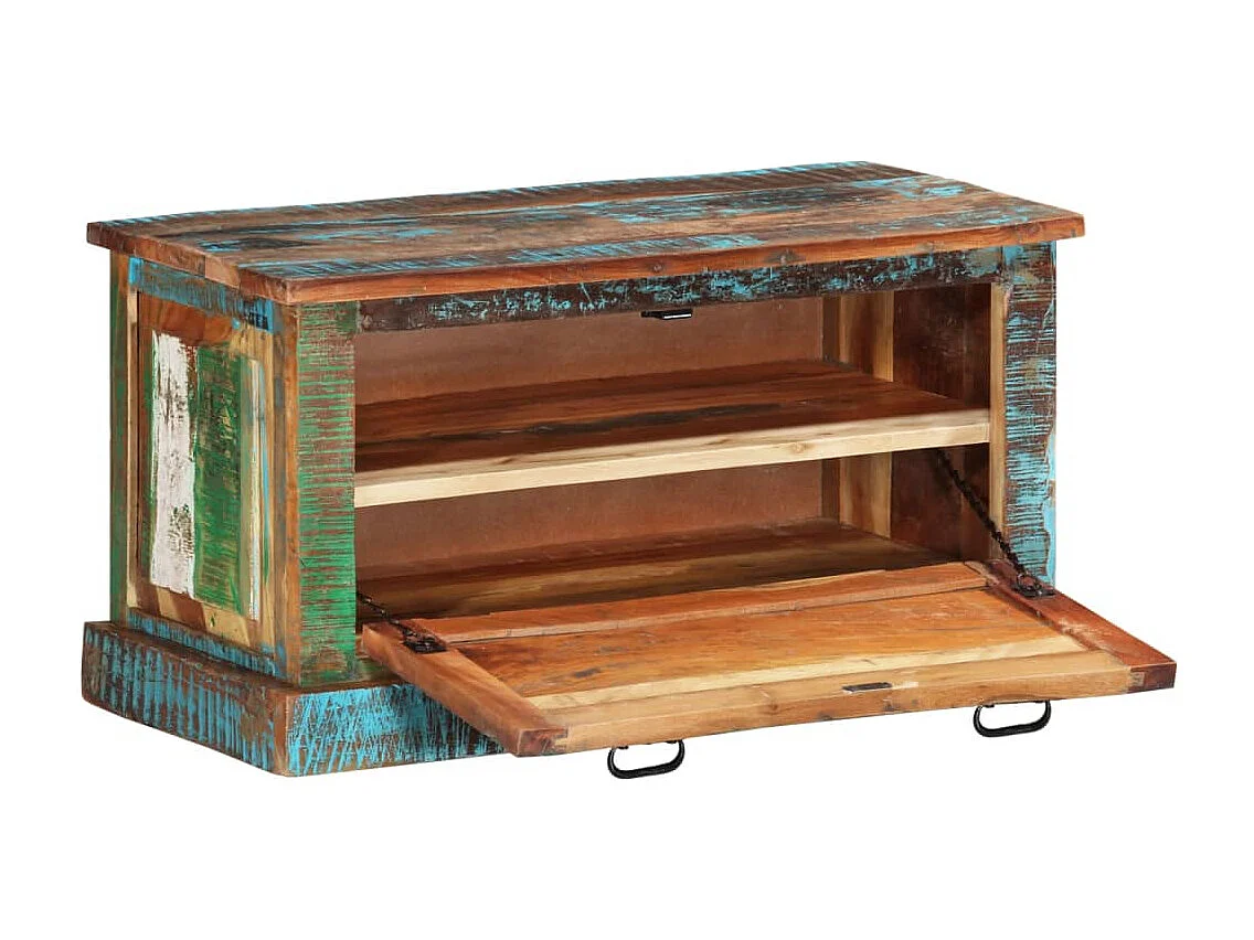 Banc de rangement de chaussures Bois de récupération REO78670