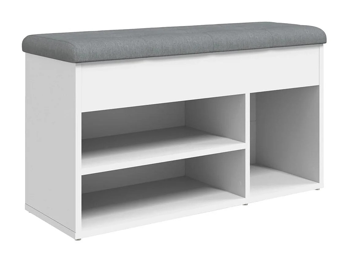 Banco zapatero madera de ingeniería blanco 82x32x45,5 cm ES633974