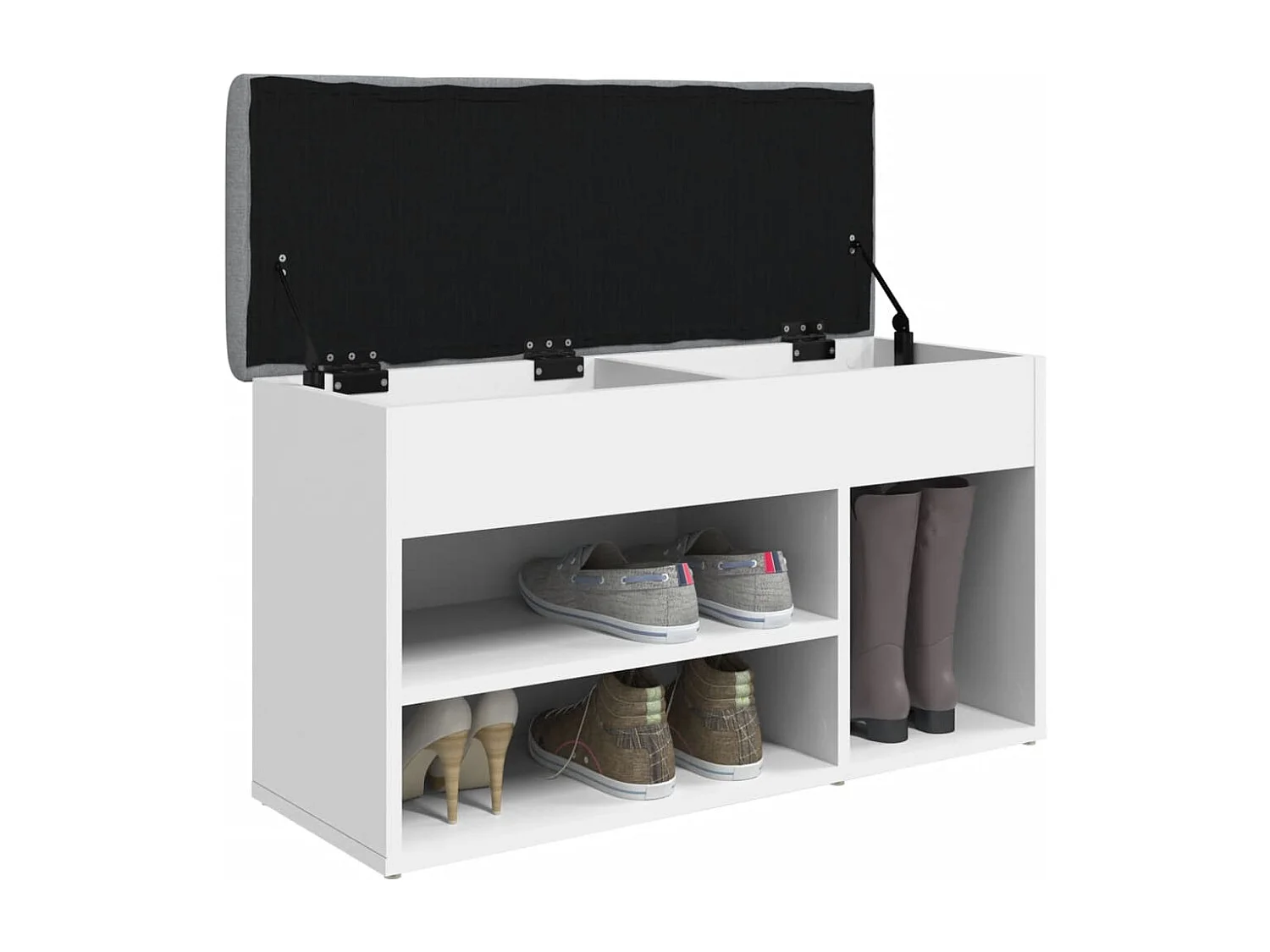 Banco zapatero madera de ingeniería blanco 82x32x45,5 cm ES633974