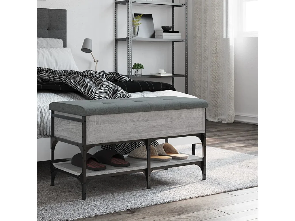 Banc à chaussures sonoma gris 82x42x45 cm bois d'ingénierie REO90330