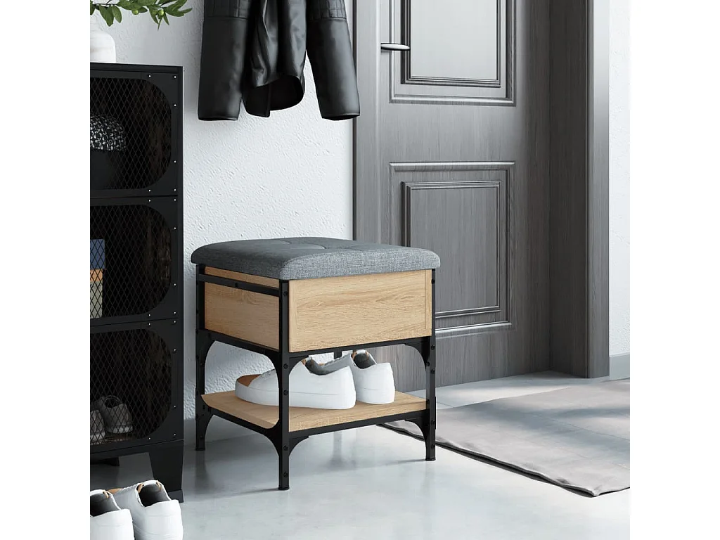 Banc à chaussures chêne sonoma 42x42x45 cm bois d'ingénierie REO53270