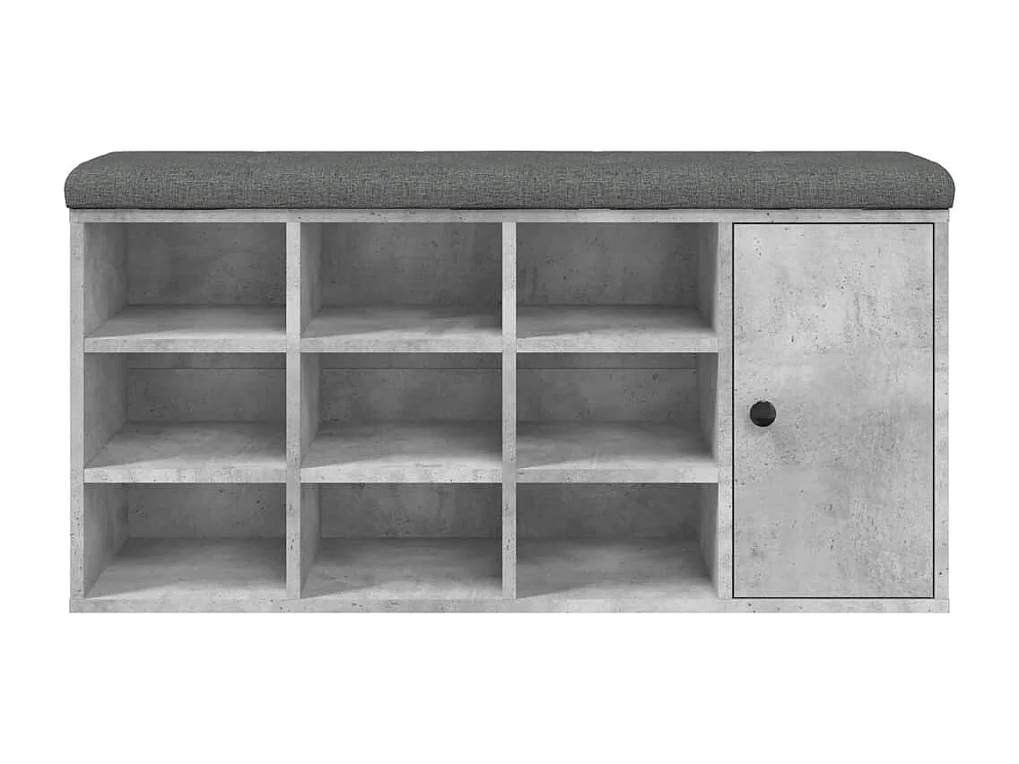 Banc à chaussures gris béton 102x32x50 cm bois d'ingénierie REO77750