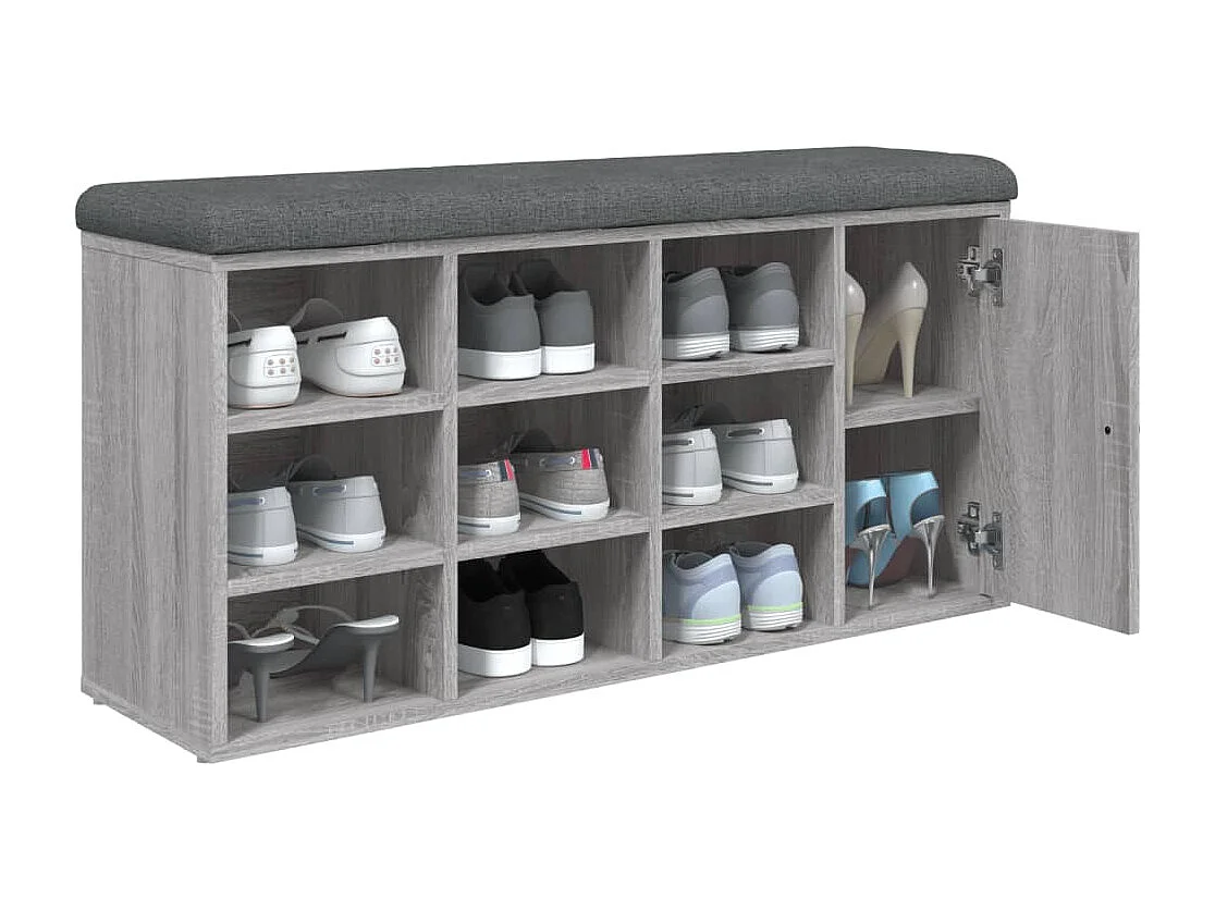Banc à chaussures sonoma gris 102x32x50 cm bois d'ingénierie REO84336