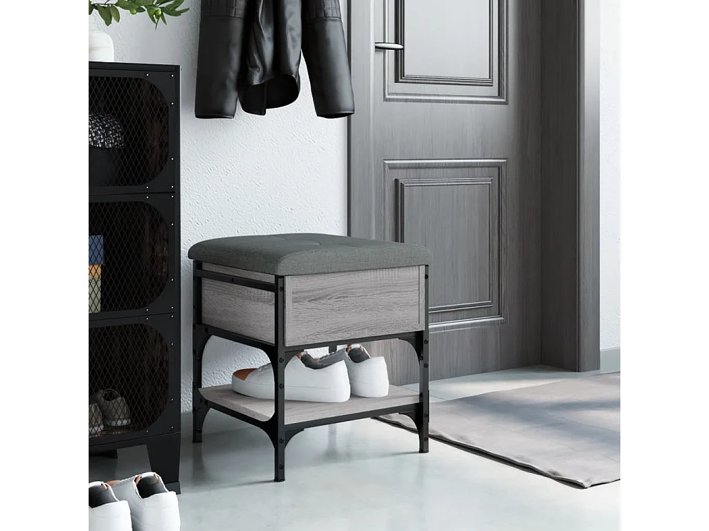 Banc à chaussures sonoma gris 42x42x45 cm bois d'ingénierie REO46297