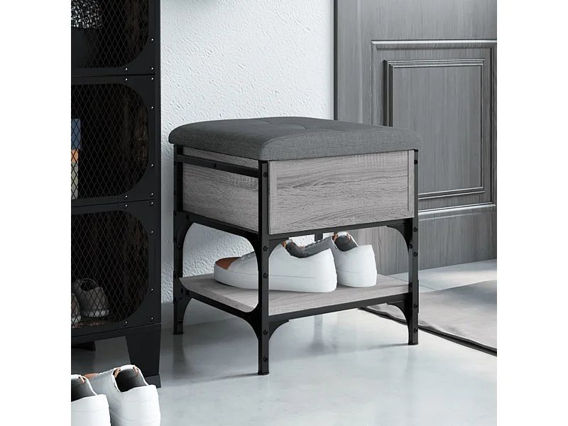 Banc à chaussures sonoma gris 42x42x45 cm bois d'ingénierie REO46297