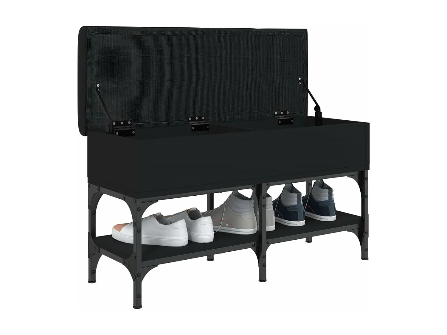 Schoenenbank 82x32x45 cm bewerkt hout zwart NL590668