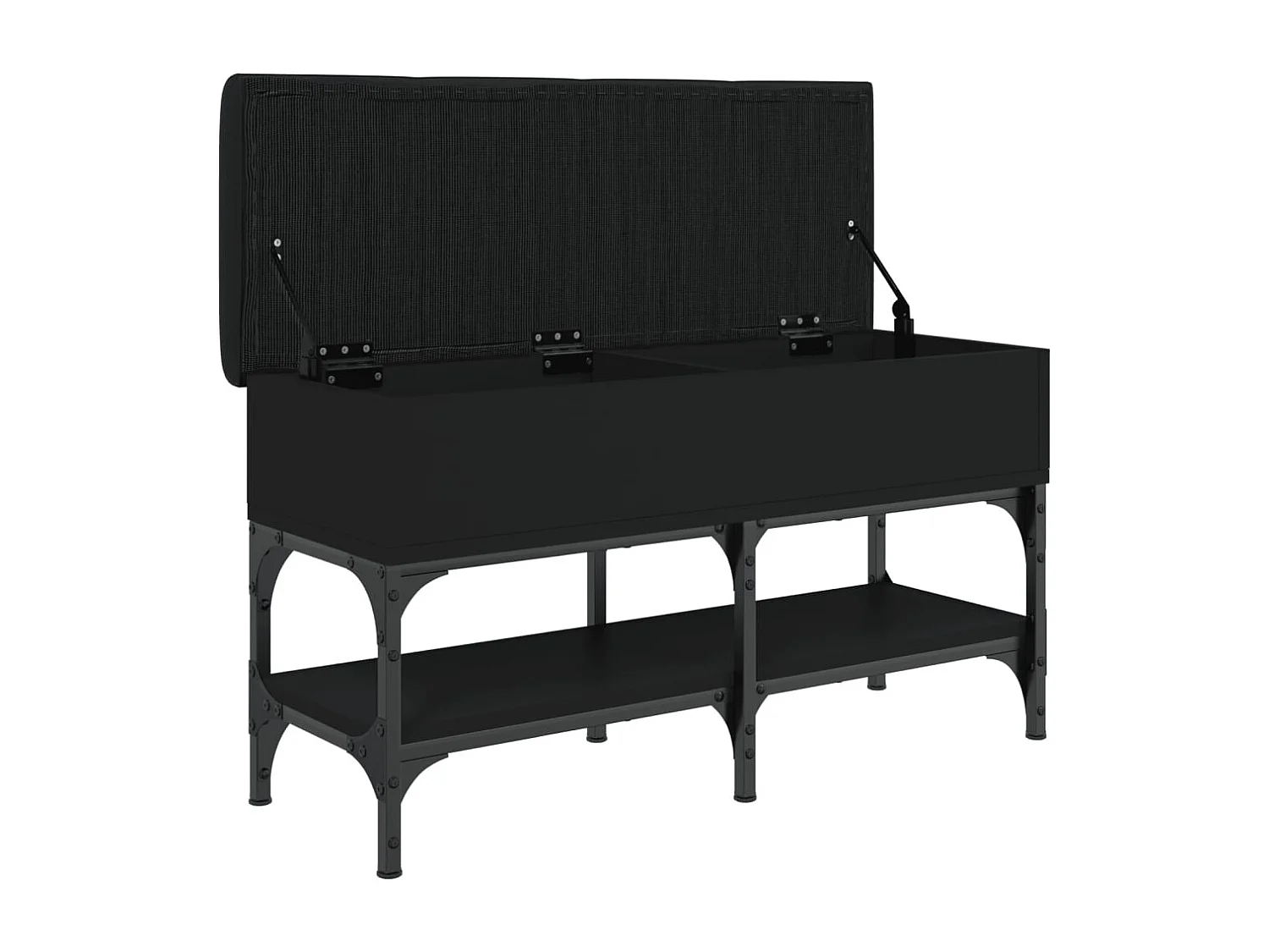 Schoenenbank 82x32x45 cm bewerkt hout zwart NL590668