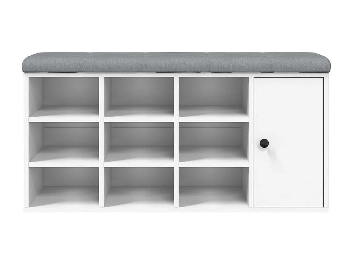 Banco zapatero madera de ingeniería blanco 102x32x50 cm ES626331