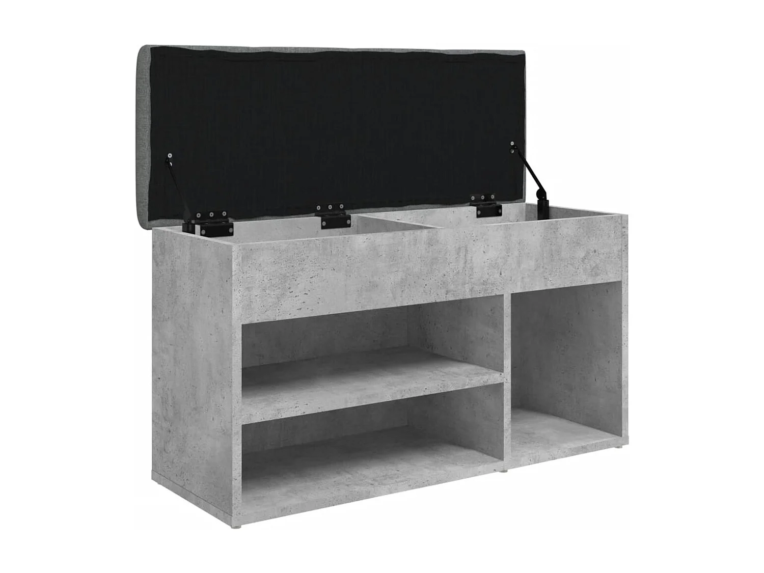 Banco zapatero madera de ingeniería gris hormigón 82x32x45,5 cm ES750451