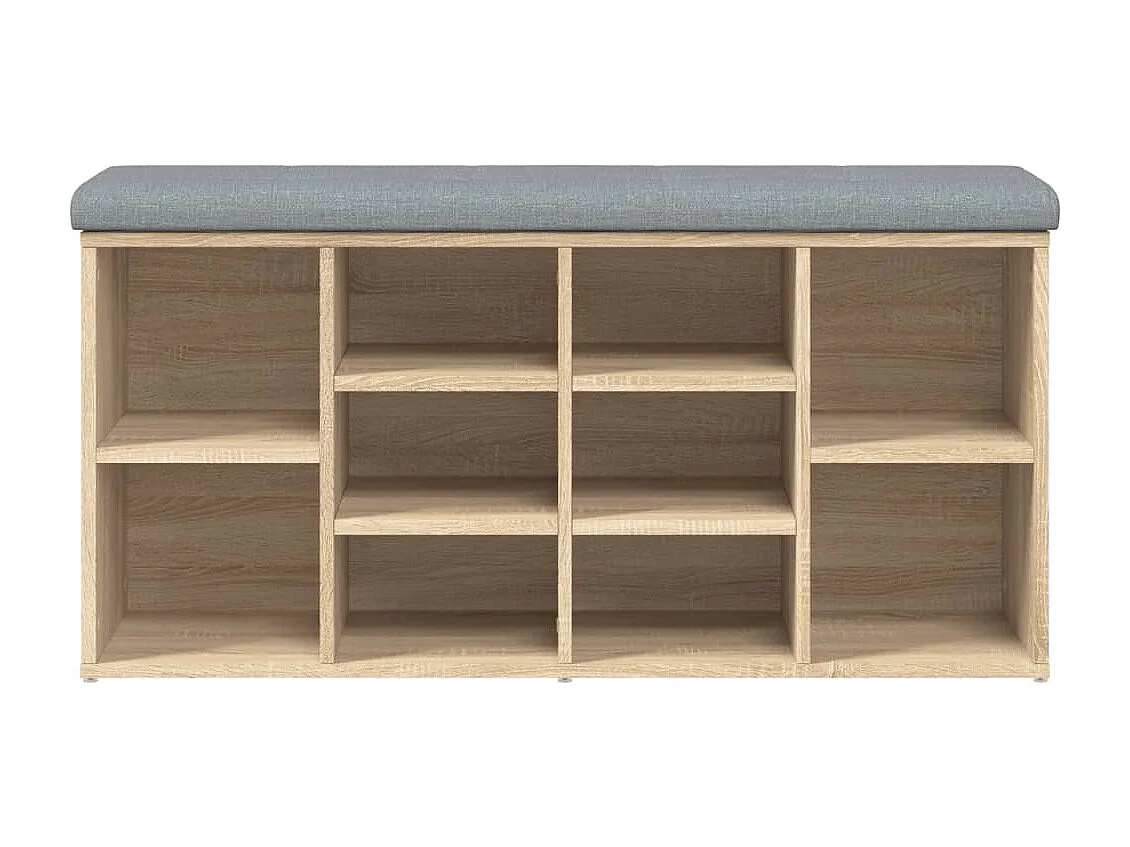 Banc à chaussures chêne sonoma 102x32x50 cm bois d'ingénierie REO27122