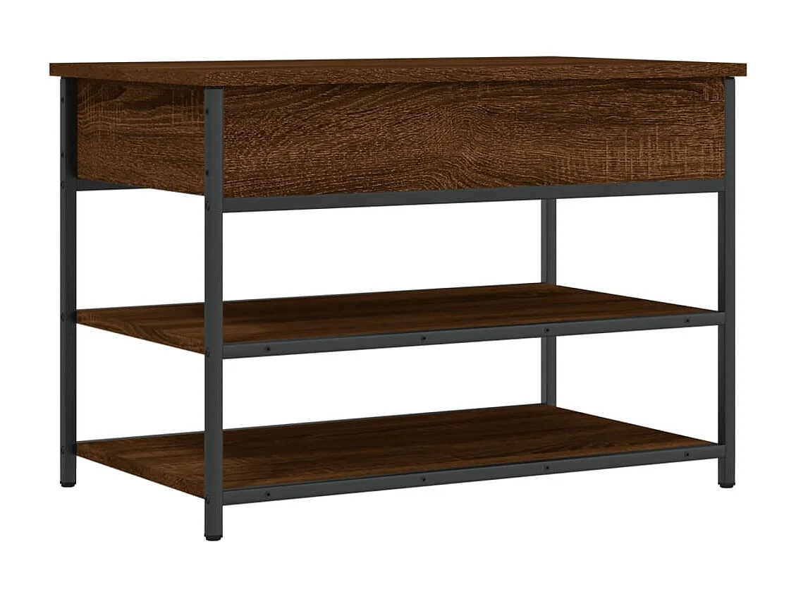 Schoenenbankje 70x42,5x50 cm bewerkt hout bruin eikenkleur NL842612