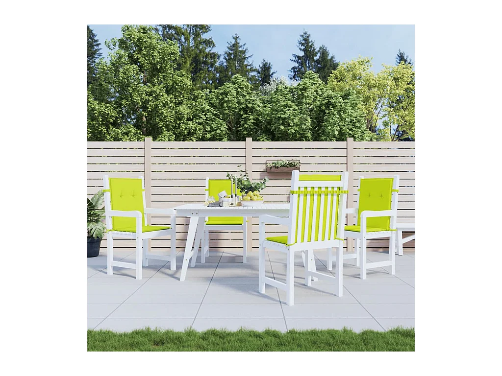 Coussins de chaise de jardin à dossier bas Lot de 4 vert vif OFR87167