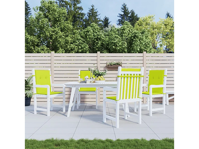 Coussins de chaise de jardin à dossier bas Lot de 4 vert vif OFR87167