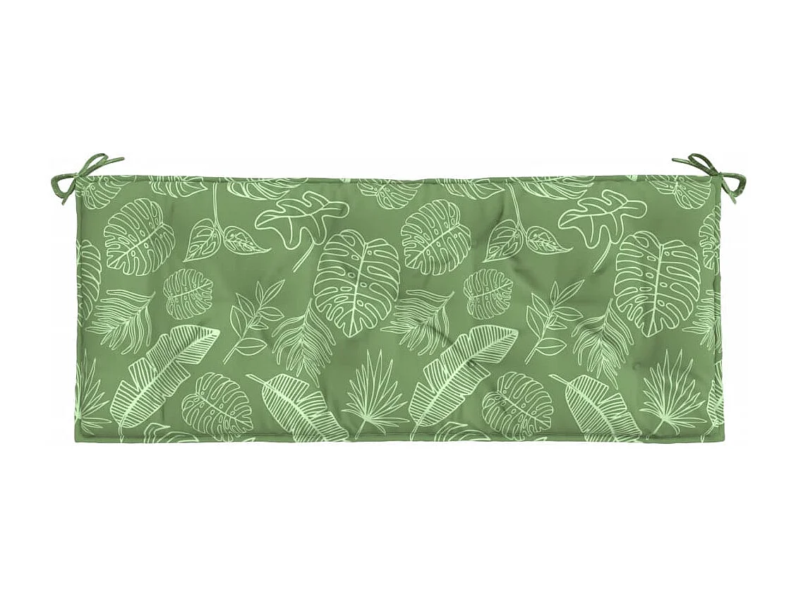 Coussin de banc de jardin motif de feuilles 120x50x7 cm tissu OFR61251