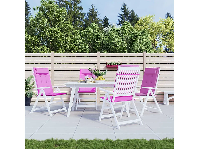 Coussins de chaise à dossier haut Lot de 4 rose tissu oxford OFR84432