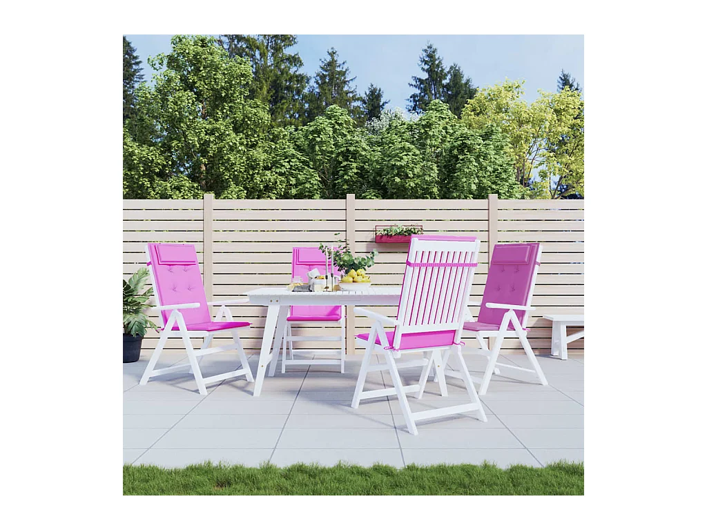 Coussins de chaise à dossier haut Lot de 4 rose tissu oxford OFR84432