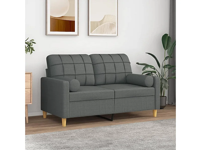 Cojines decorativos 2 uds tela gris oscuro 15x50 cm ES262974