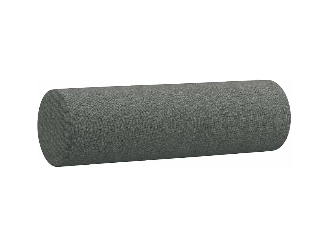 Coussins décoratifs 2 pcs Gris foncé Ø15x50 cm Tissu OFR25868