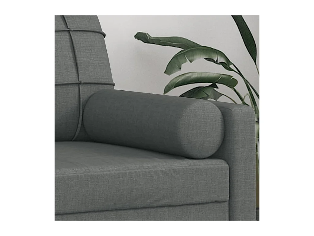 Coussins décoratifs 2 pcs Gris foncé Ø15x50 cm Tissu OFR25868