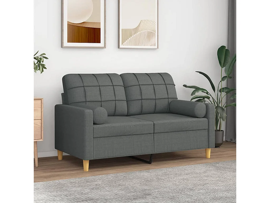 Sierkussens 2 st 15x50 cm stof donkergrijs NL349716