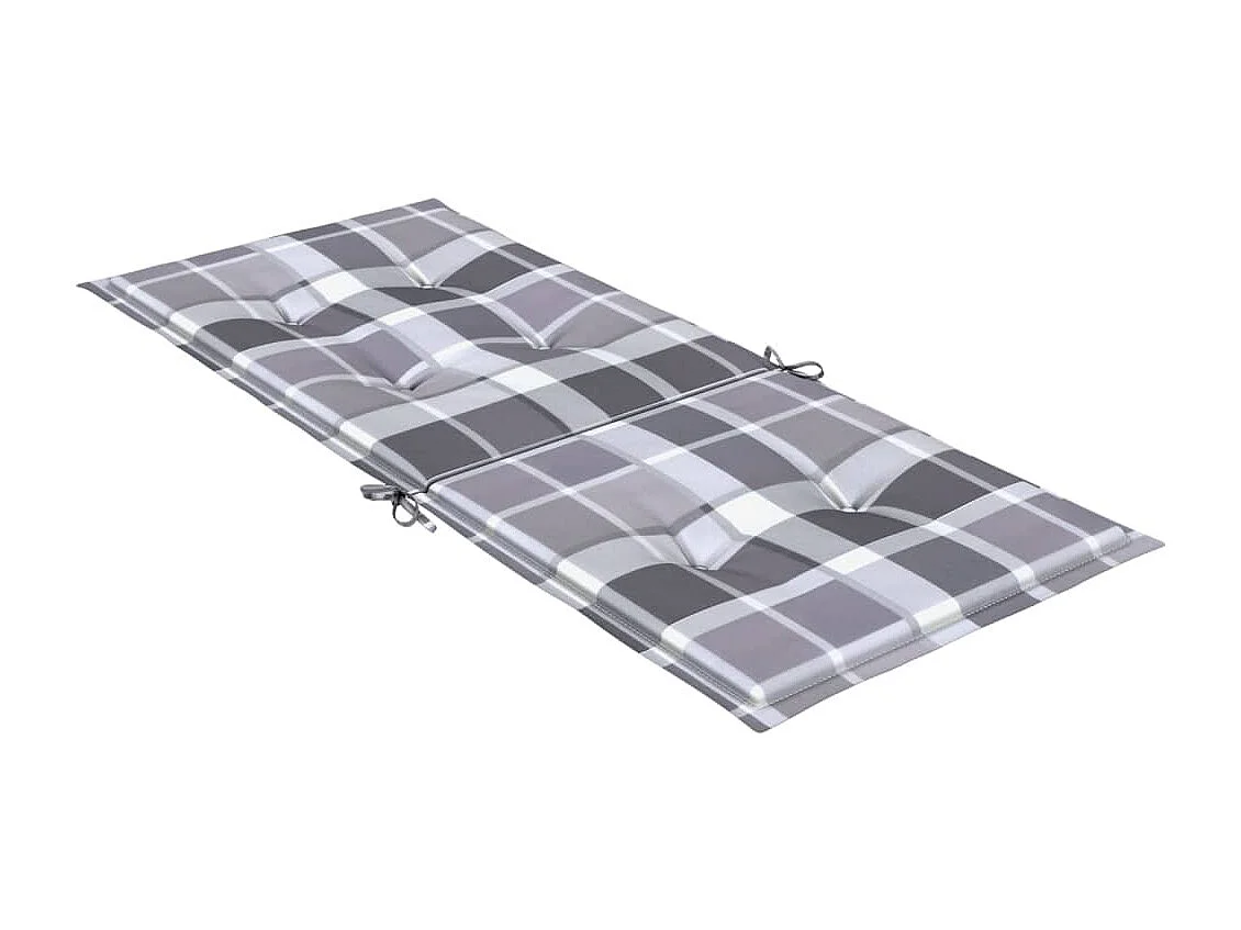 Coussins de chaise jardin à dossier haut Lot de 4 carreaux gris OFR92837