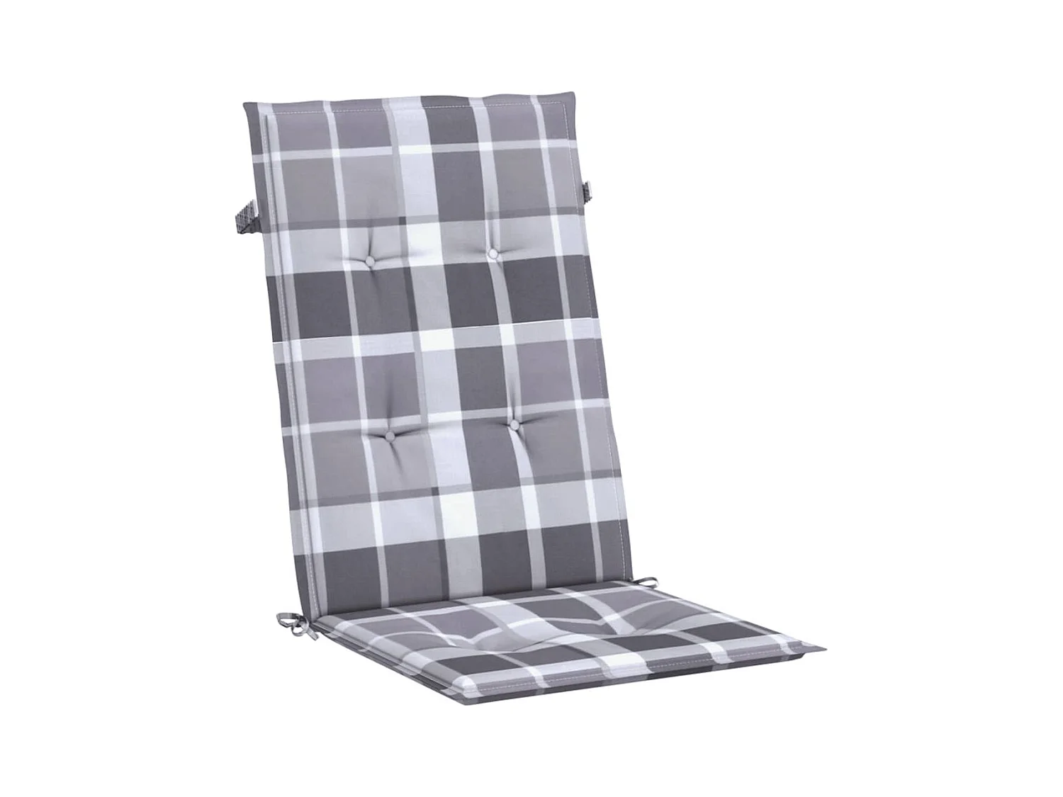 Tuinstoelkussens 4 st 120x50x3 cm stof ruitpatroon grijs NL590837