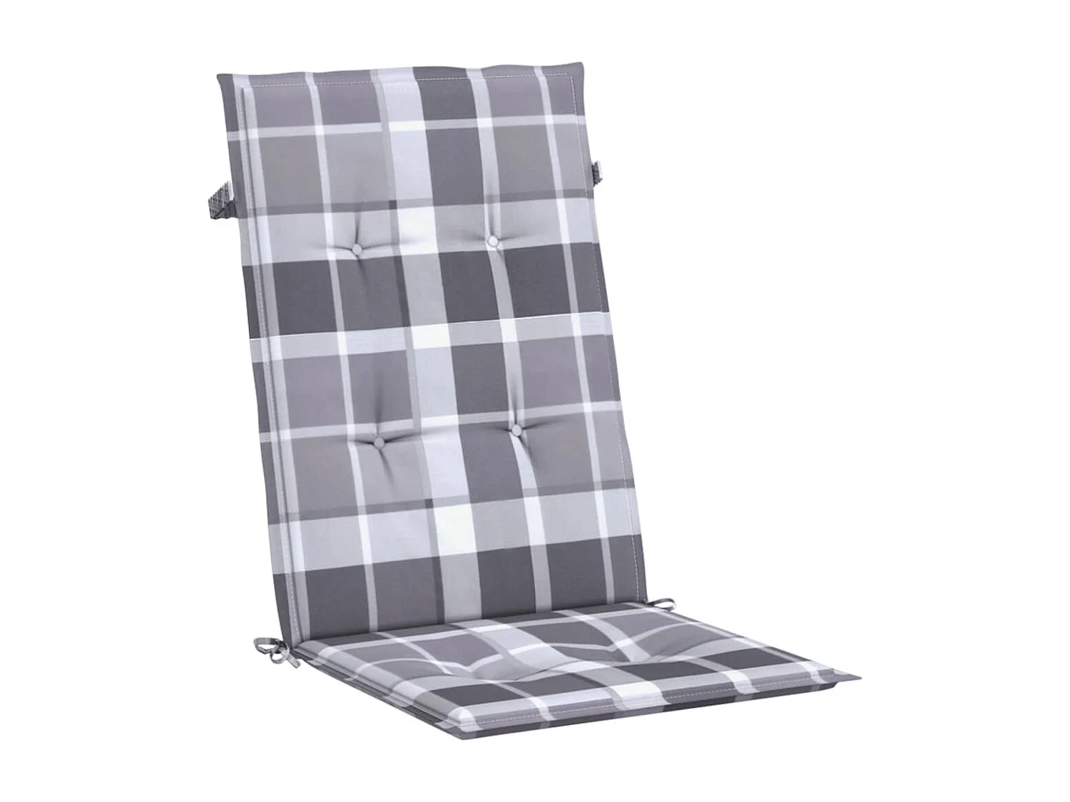 Coussins de chaise jardin à dossier haut Lot de 4 carreaux gris OFR92837