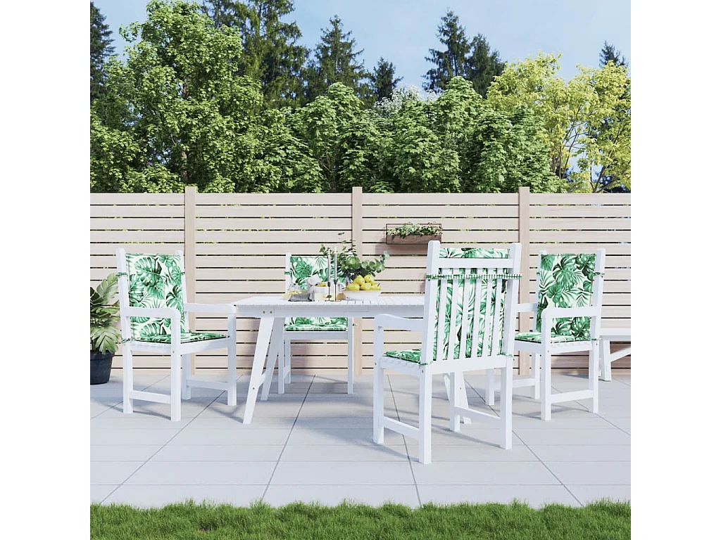 Coussins de chaise à dossier bas Lot de 4 modèle de feuille OFR99927