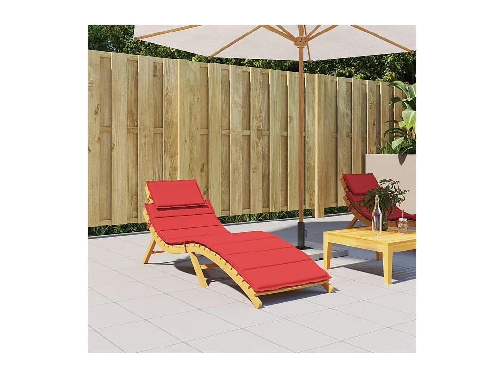 Coussin de chaise longue rouge 186x58x3 cm tissu oxford OFR59085