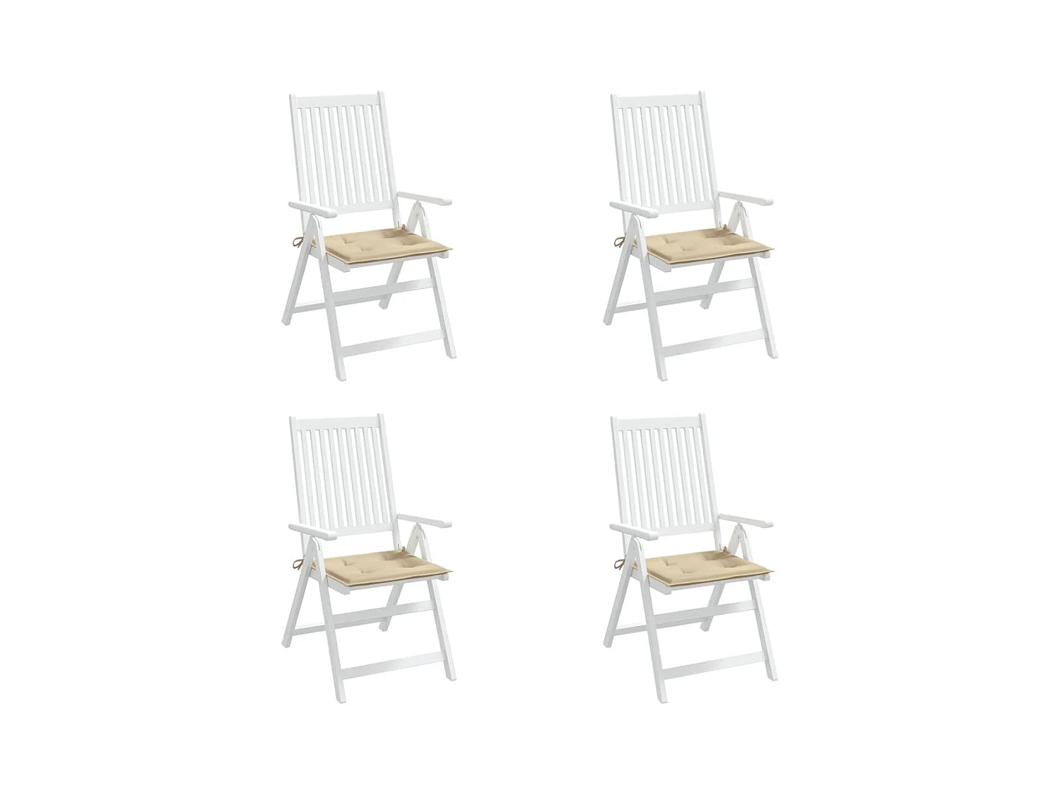 Cojines de silla de jardín 4 uds tela Oxford beige 50x50x3 cm ES223220