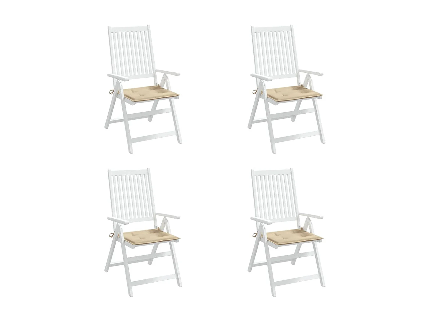 Coussins de chaise de jardin 4 pcs beige 50x50x3cm tissu oxford OFR55875