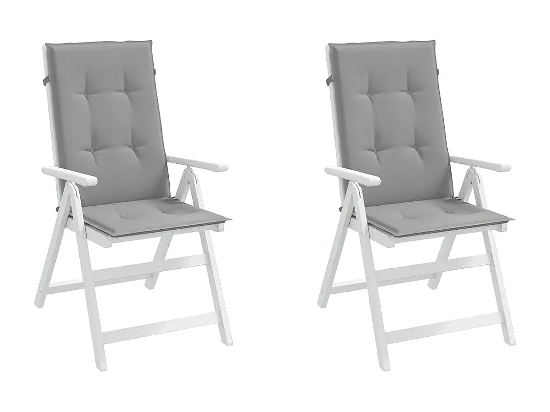 Almofadões para cadeiras altas de jardim 2 pcs tecido cinzento PT808343