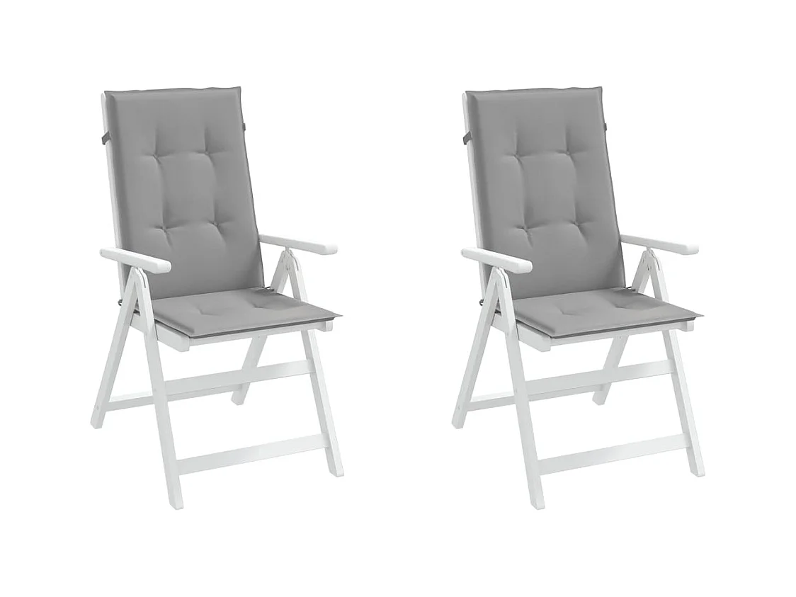 Tuinstoelkussens rugleuning 2 st 120x50x3 cm stof grijs NL521343