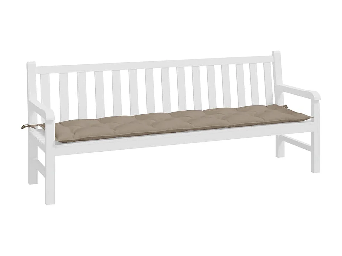 Coussin de banc de jardin taupe 200x50x7 cm tissu oxford OFR15304