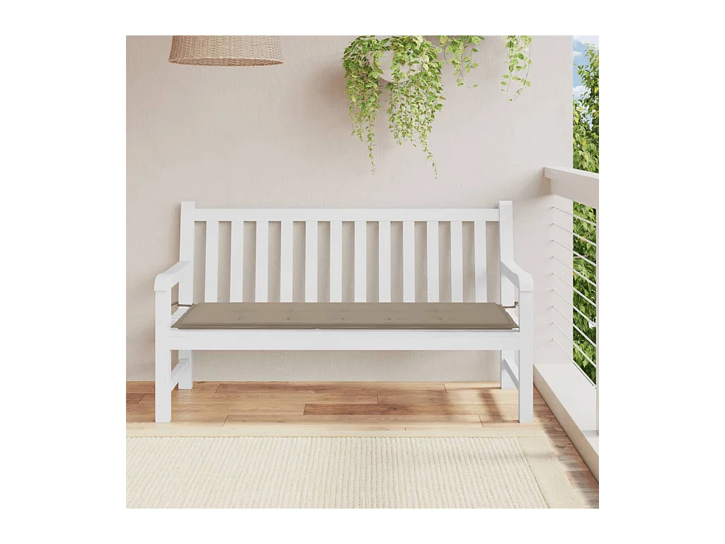 Coussin de banc de jardin taupe 150x50x3 cm tissu oxford OFR32792