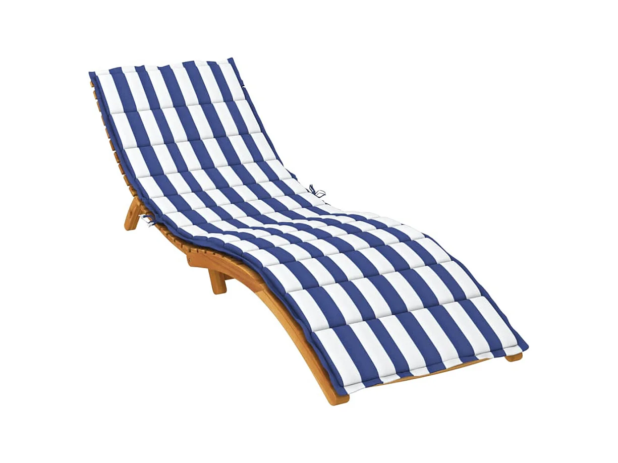 Coussin de chaise longue rayures bleues/blanches tissu oxford OFR51643