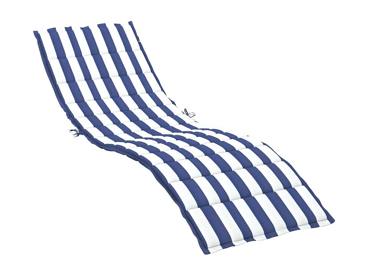 Coussin de chaise longue rayures bleues/blanches tissu oxford OFR51643