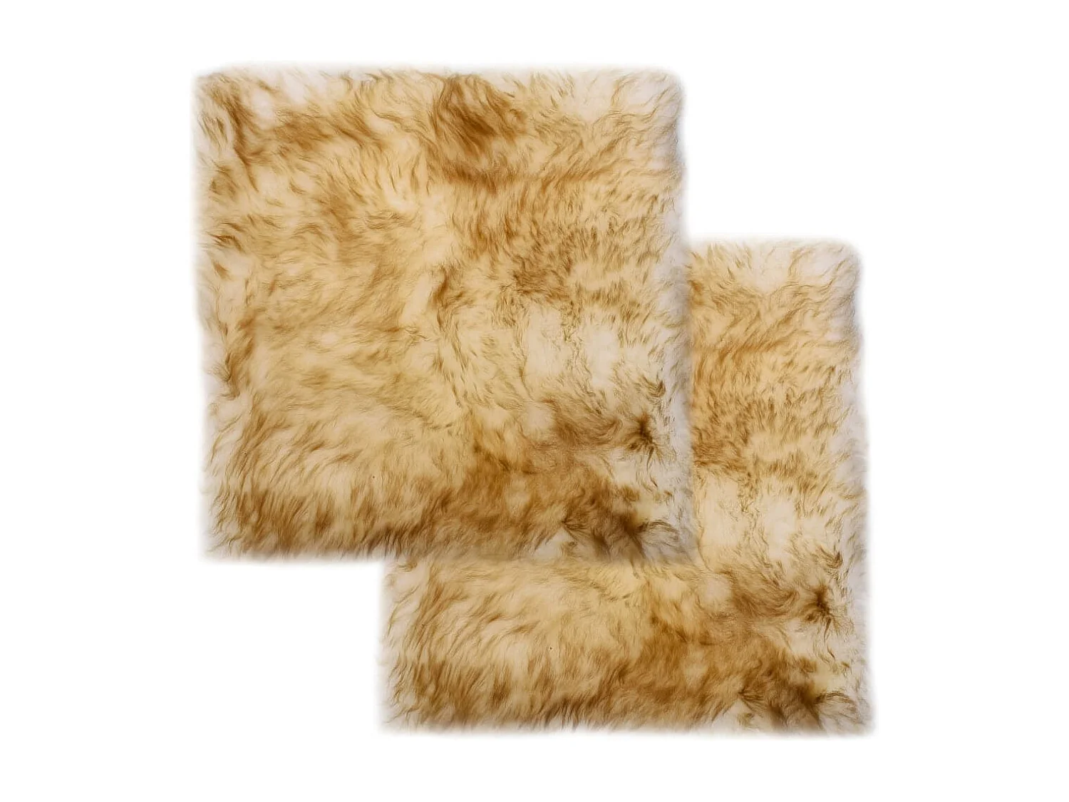 Coussins de chaise 2 pcs Mélange de marron Mouton véritable OFR55905