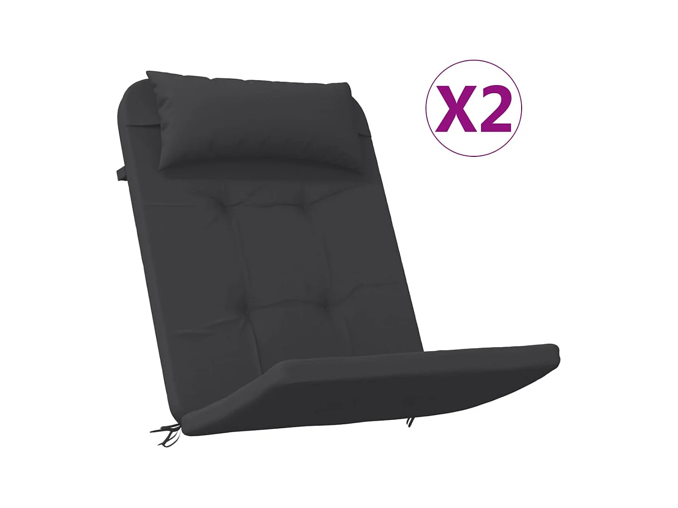 Coussins de chaise adirondack Lot de 2 noir tissu oxford OFR20486