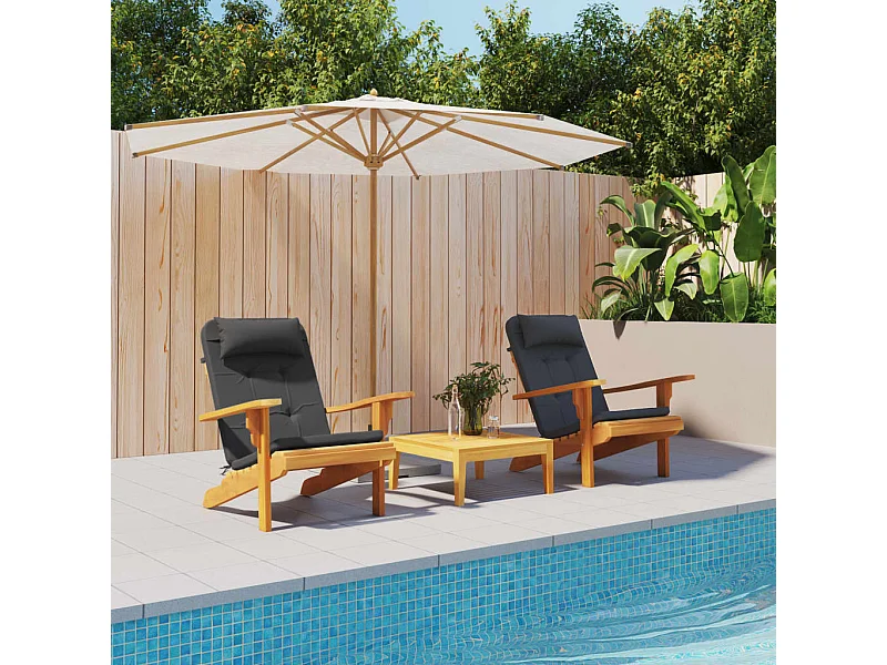 Stoelkussens 2 st Adirondack oxford stof zwart NL248083