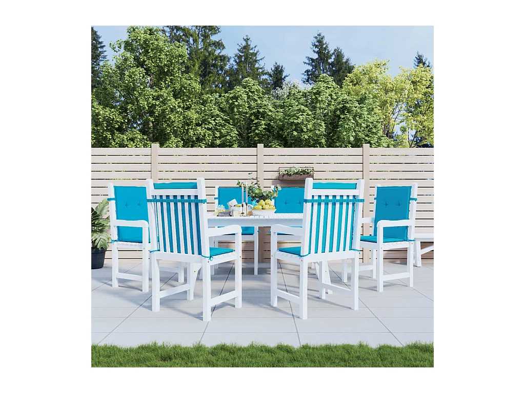 Coussins de chaise de jardin à dossier bas Lot de 6 bleu OFR36635