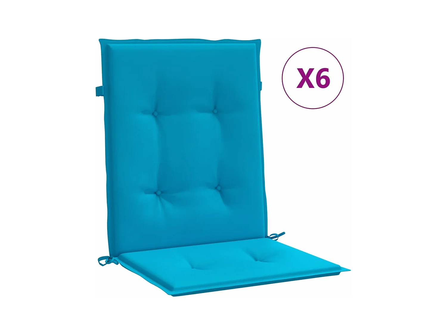 Coussins de chaise de jardin à dossier bas Lot de 6 bleu OFR36635