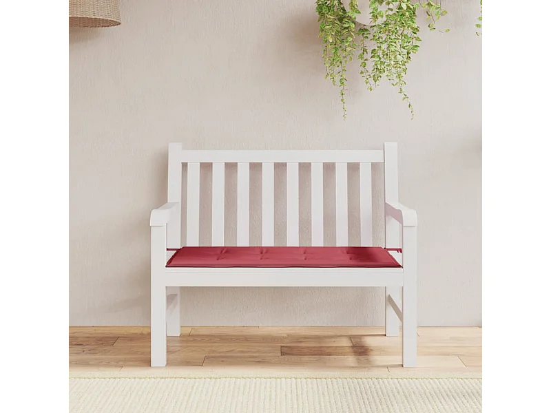 Cojín de banco de jardín tela Oxford rojo tinto 100x50x3 cm ES891713