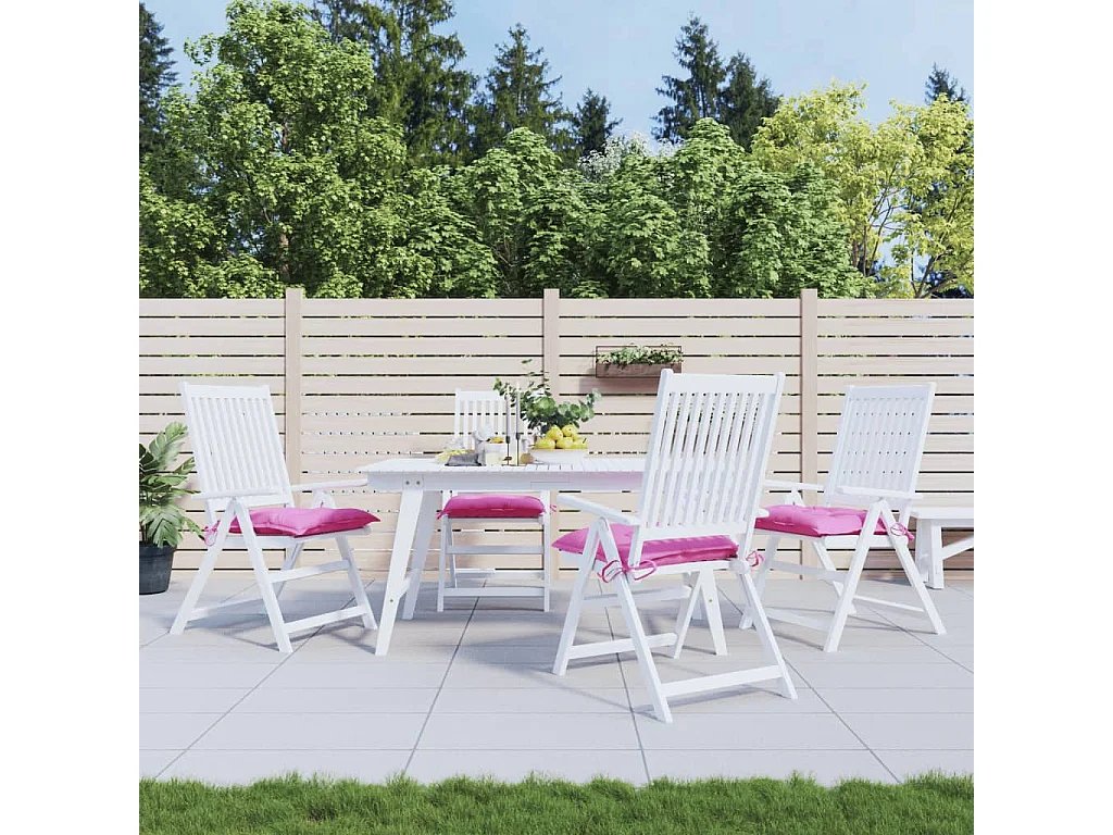 Stoelkussens 4 st 50x50x7 cm oxford stof roze NL271032