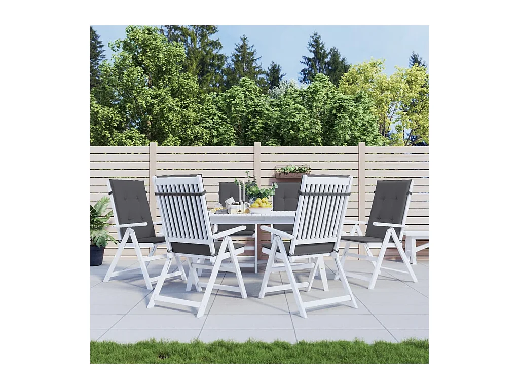 Coussins de chaise de jardin à dossier haut Lot de 6 anthracite OFR27237