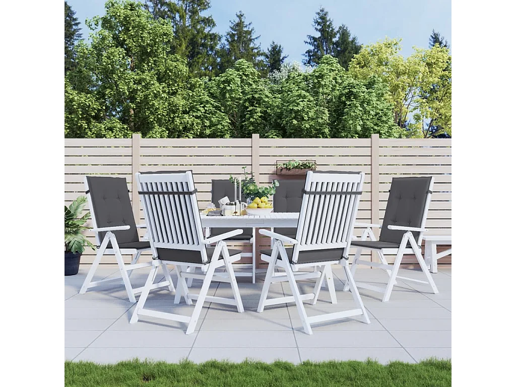Coussins de chaise de jardin à dossier haut Lot de 6 anthracite OFR27237