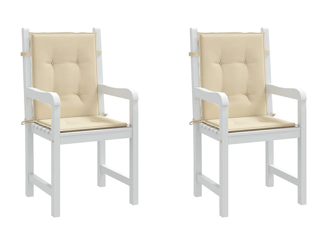 Cojín de silla de jardín respaldo bajo 2 uds tela Oxford beige ES539200