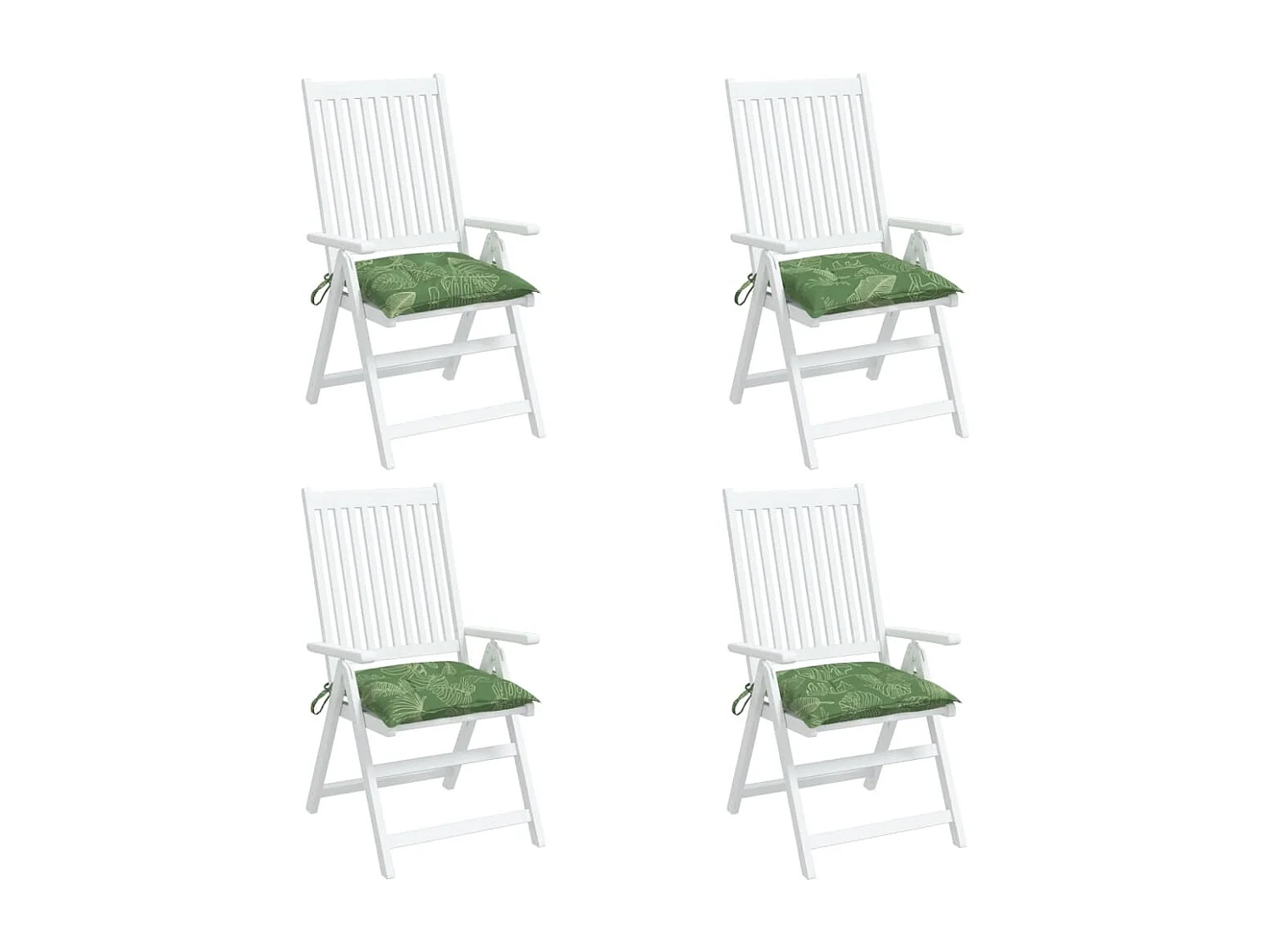 Cojines para silla 4 uds tela estampado de hojas 50x50x7 cm ES287925